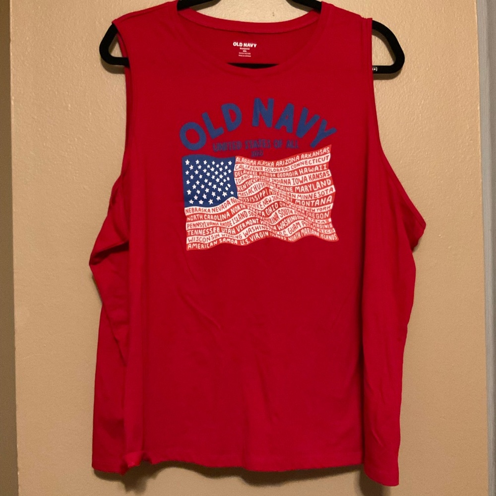 Old Navy Red and Blue 2XL Tank Tops
